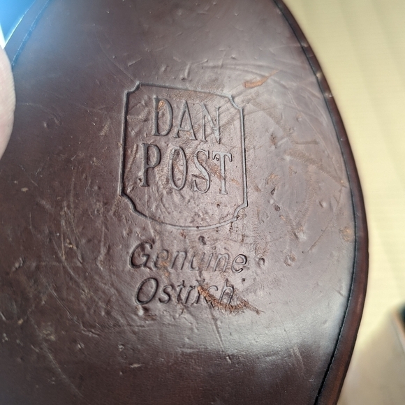 Dan Post men's sz 7.5D genuine exotic smooth Ostrich Cognac brown. Worn one time - Picture 11 of 12